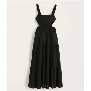 Abercrombie & Fitch Linen-Blend Cutout Midaxi DressSz Small